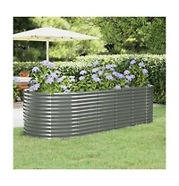 VidaXLGarden Raised Bed Grey Powder-coated steel Large