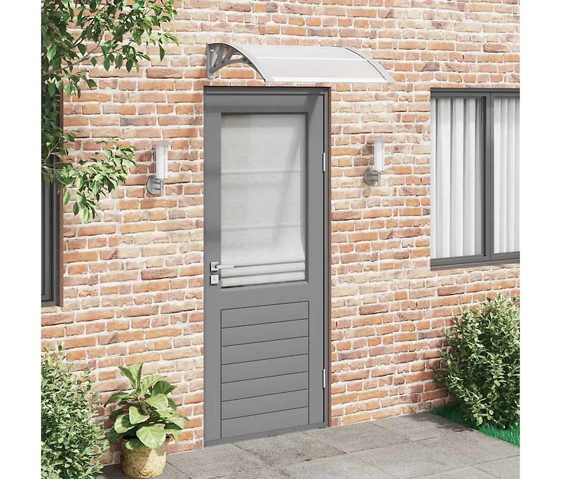 Door Canopy Grey Polycarbonate 31.5 in x 29.5 in Durable