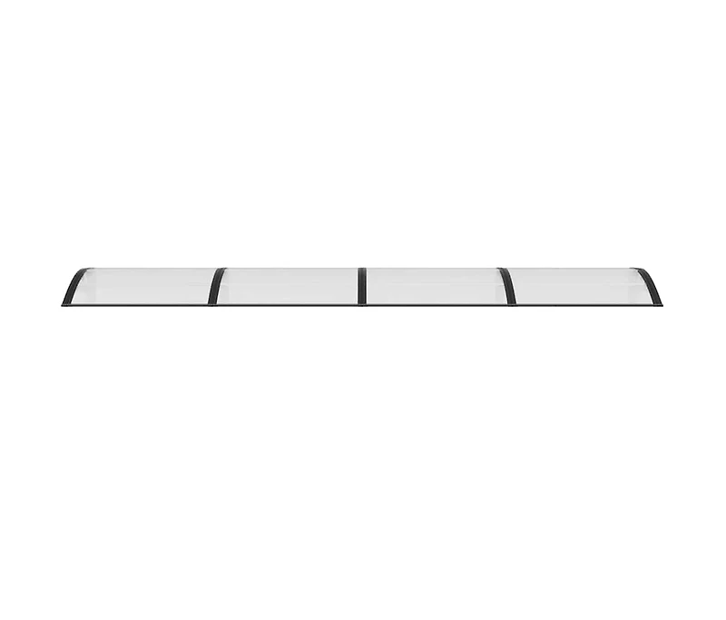 vidaXL Door Canopy Black, Transparent Polycarbonate, Abs, Aluminum Large