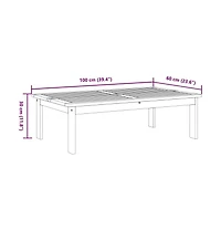 Patio Table 39.4"x23.6"x11.8" Solid Wood Acacia