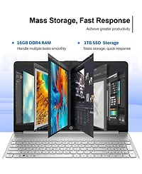 Kuu Pavilion 15.6" Hd Touchscreen Anti-Glare Laptop, 16GB Ram, 1TB Ssd Storage, Intel Core Processor up to 4.1GHz, Up to 11 Hours Long Battery Li