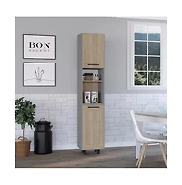 Tuhome Hassel Kitchen Pantry Cabinet Light Pine Mdf