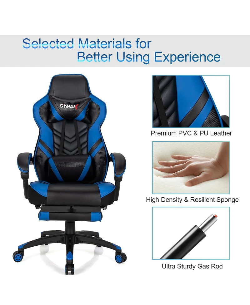 Gymax Office Computer Desk Chair Gaming Adjustable Swivel w/Footrest