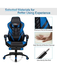 Gymax Office Computer Desk Chair Gaming Adjustable Swivel w/Footrest