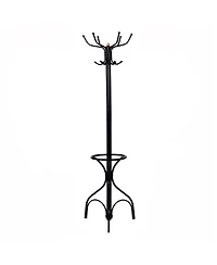 Costway Metal Coat Hat Rack Organizer Clothes Hanger Hooks Tree Stand Umbrella Holder