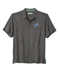 Tommy Bahama Men's Gray Detroit Lions Endzone Paradise Coolmax Button-Up Shirt