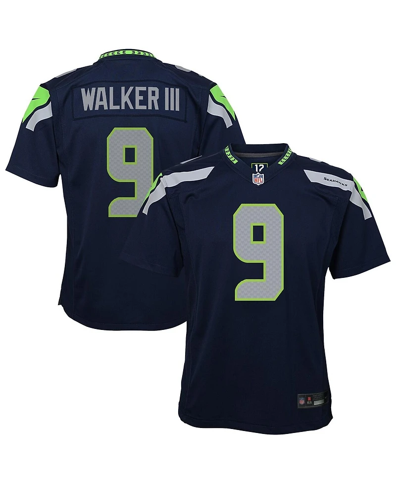 Nike Big Boys and Girls Kenneth Walker Iii College Navy Seattle Seahawks Team Game Jersey