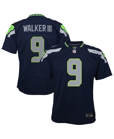 Nike Big Boys and Girls Kenneth Walker Iii College Navy Seattle Seahawks Team Game Jersey