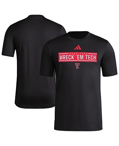 Adidas Men's Black Texas Tech Red Raiders Locker Slogan Pre-Game T-Shirt
