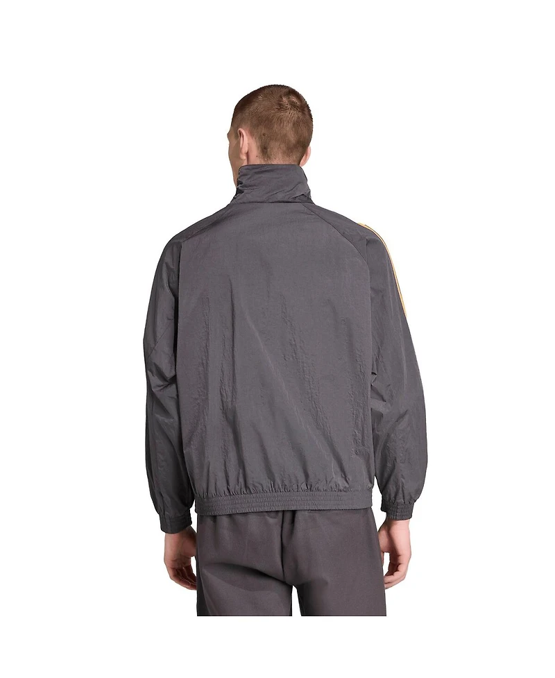Adidas Men's Gray Manchester United Terrace Icons Half-Zip Jacket