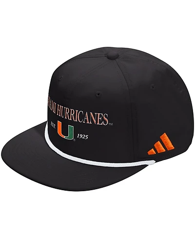 Adidas Men's and Women's Black Miami Hurricanes Seasonal Rope Adjustable Hat
