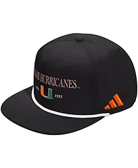 Adidas Men's and Women's Black Miami Hurricanes Seasonal Rope Adjustable Hat