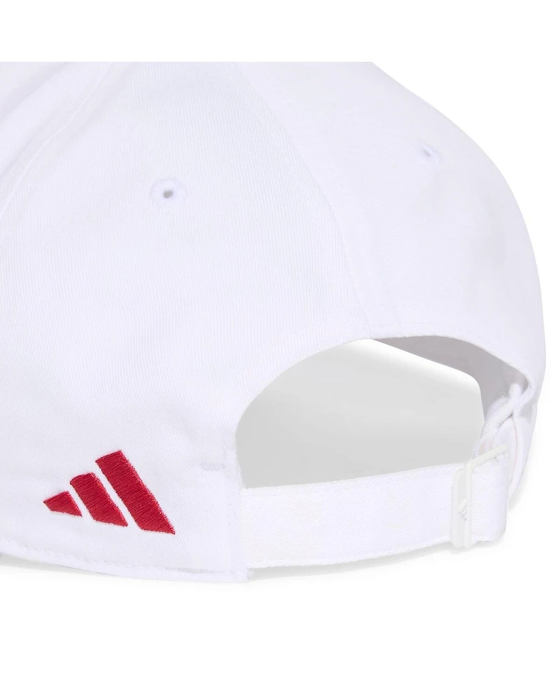 Adidas Men's and Women's White Liverpool Three-Stripe Dad Adjustable Hat