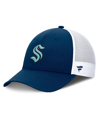 Fanatics Men's Deep Sea Blue/White Seattle Kraken Authentic Pro Simple Rink Trucker Adjustable Hat