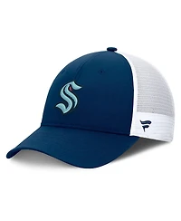Fanatics Men's Deep Sea Blue/White Seattle Kraken Authentic Pro Simple Rink Trucker Adjustable Hat