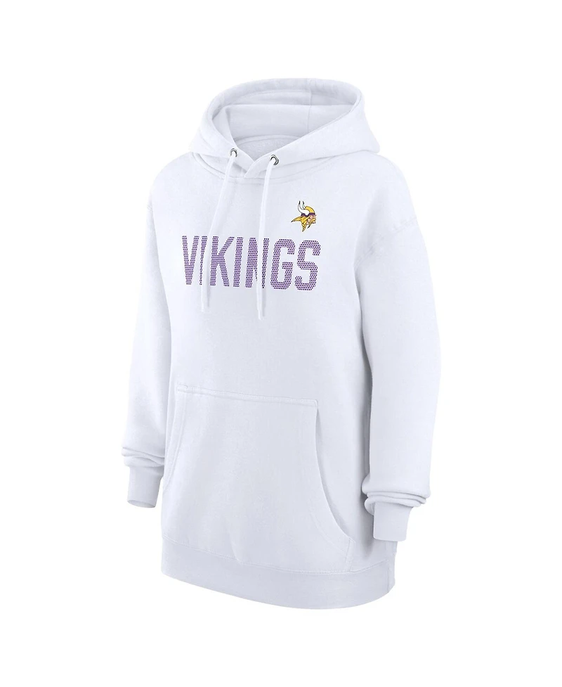 G-iii 4Her by Carl Banks Women's White Minnesota Vikings Dot Print Pullover Hoodie