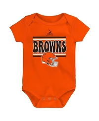 Outerstuff Baby Boys and Girls 3-Pack Cleveland Browns Play Day Bodysuit Set