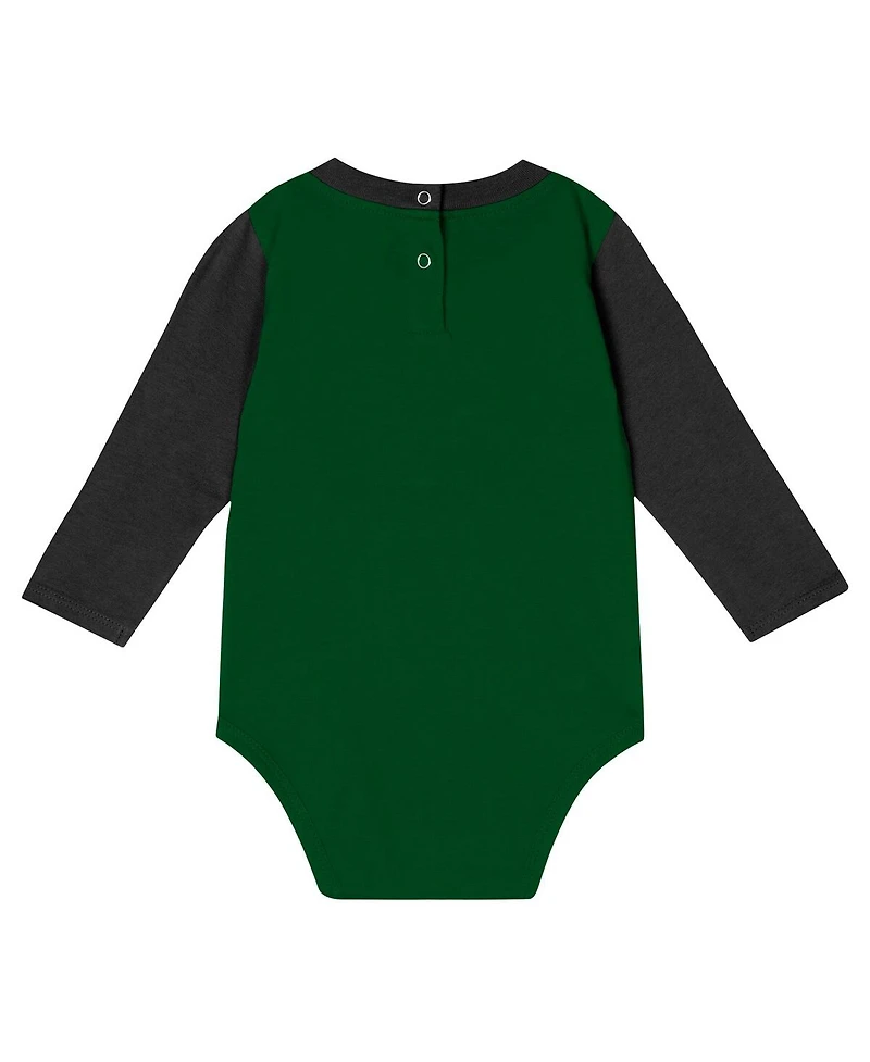 Outerstuff Baby Boys and Girls New York Jets Double Up Long Sleeve Bodysuit Pants Set