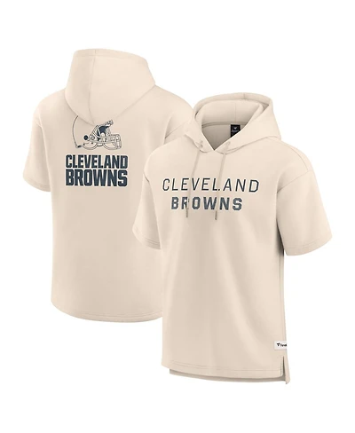 Fanatics Men's Cream Cleveland Browns Elements Future Ground Lettering Short Sleeve Pullover Hoodie