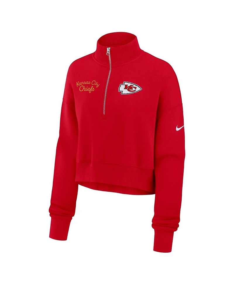 Nike Women's Red Kansas City Chiefs Primetime Phoenix Half-Zip Sweatshirt