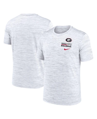 Nike Men's White Georgia Bulldogs Velocity Stacked Performance T-Shirt