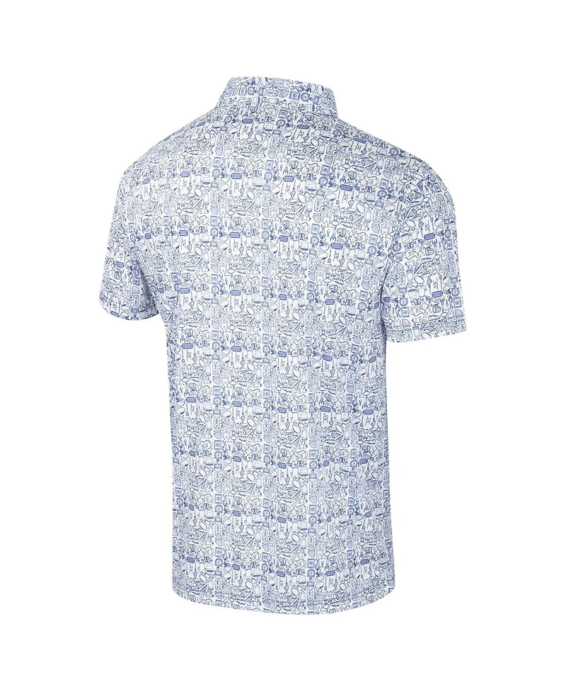 Colosseum Men's Royal Air Force Falcons It's Time Allover Print Polo Shirt