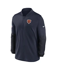 Nike Men's Navy Chicago Bears Sideline Feel the Pressure Performance Half-Zip Pullover Sweatshirt