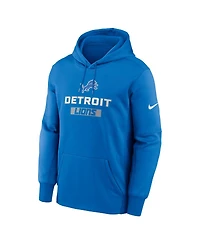 Nike Men's Blue Detroit Lions Toss Sweep Performance Pullover Hoodie