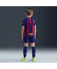 Nike Big Boys and Girls Blue Barcelona 2025/26 Home Stadium Kit Set