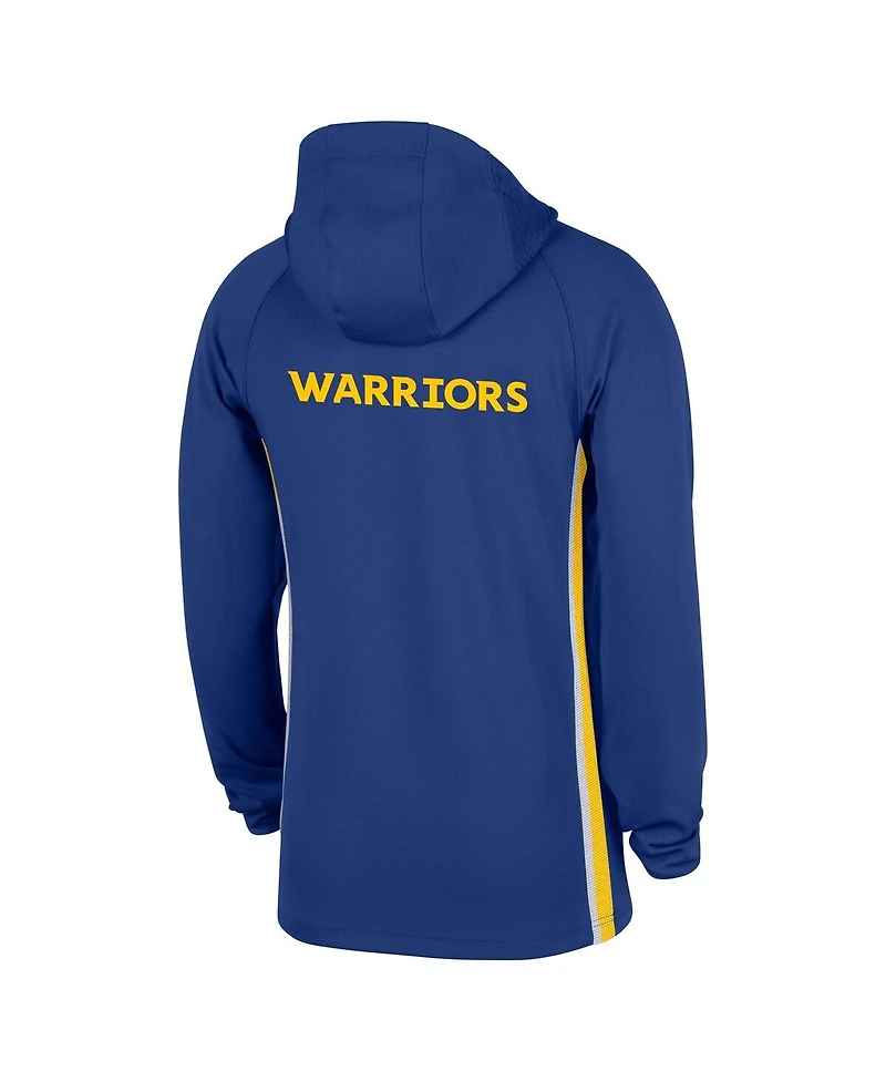 Nike Men's Blue Golden State Warriors Authentic On Court Zone Quarter-Zip Dri-fit Hoodie Jacket