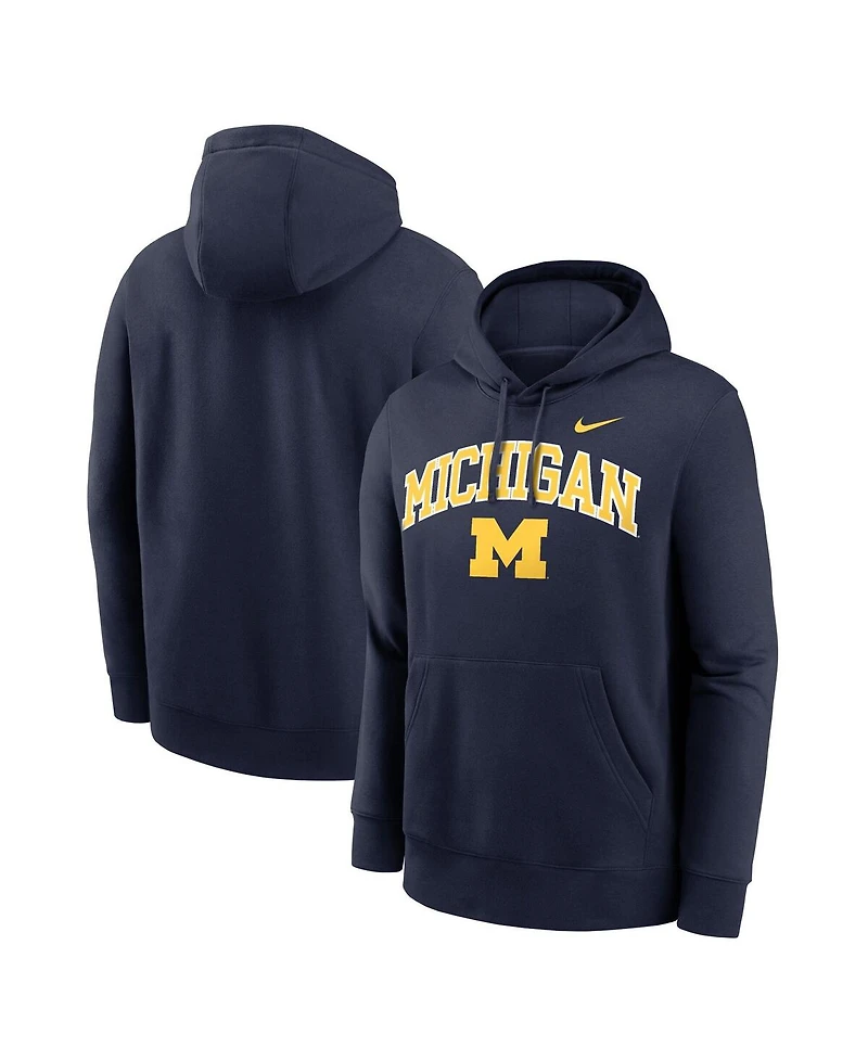 Nike Men's Navy Michigan Wolverines Club Fleece Arch Pullover Hoodie