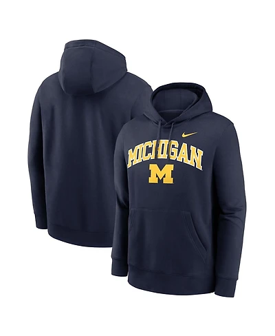 Nike Men's Navy Michigan Wolverines Club Fleece Arch Pullover Hoodie