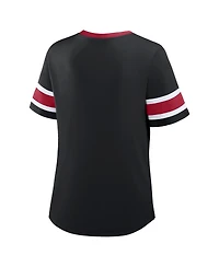 Fanatics Women's Black Atlanta Falcons Redzone Draw Play Athena Lace-Up T-Shirt