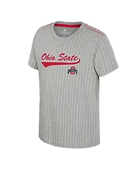 Colosseum Big Boys and Girls Heather Gray Ohio State Buckeyes Airball Baseball T-Shirt