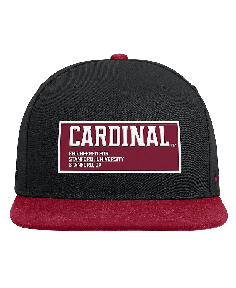 Nike Men's Black/Cardinal Stanford Cardinal 2025 On-Field Patch Pro Dri-fit Snapback Hat