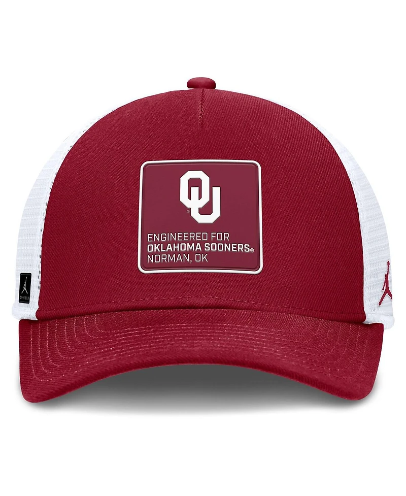 Jordan Men's Crimson/White Oklahoma Sooners 2025 On-Field Rise Engineered Trucker Adjustable Hat