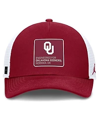 Jordan Men's Crimson/White Oklahoma Sooners 2025 On-Field Rise Engineered Trucker Adjustable Hat
