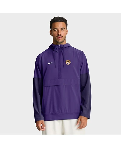 Nike Men's Purple Lsu Tigers Anorak Half-Zip Hoodie Jacket
