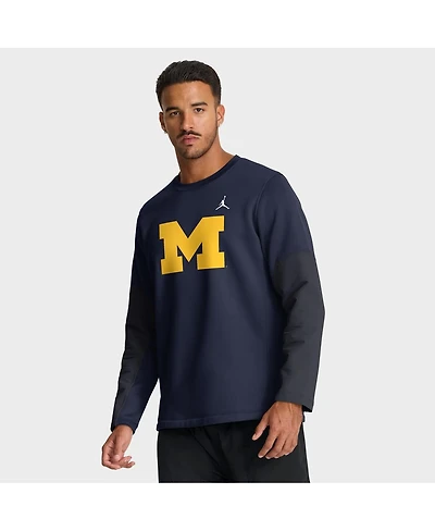 Jordan Men's Navy Michigan Wolverines 2025 Sideline Coach Performance Long Sleeve T-Shirt