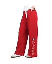 G-iii 4Her by Carl Banks Women's Scarlet San Francisco 49ers Field Wide Leg Sweatpants
