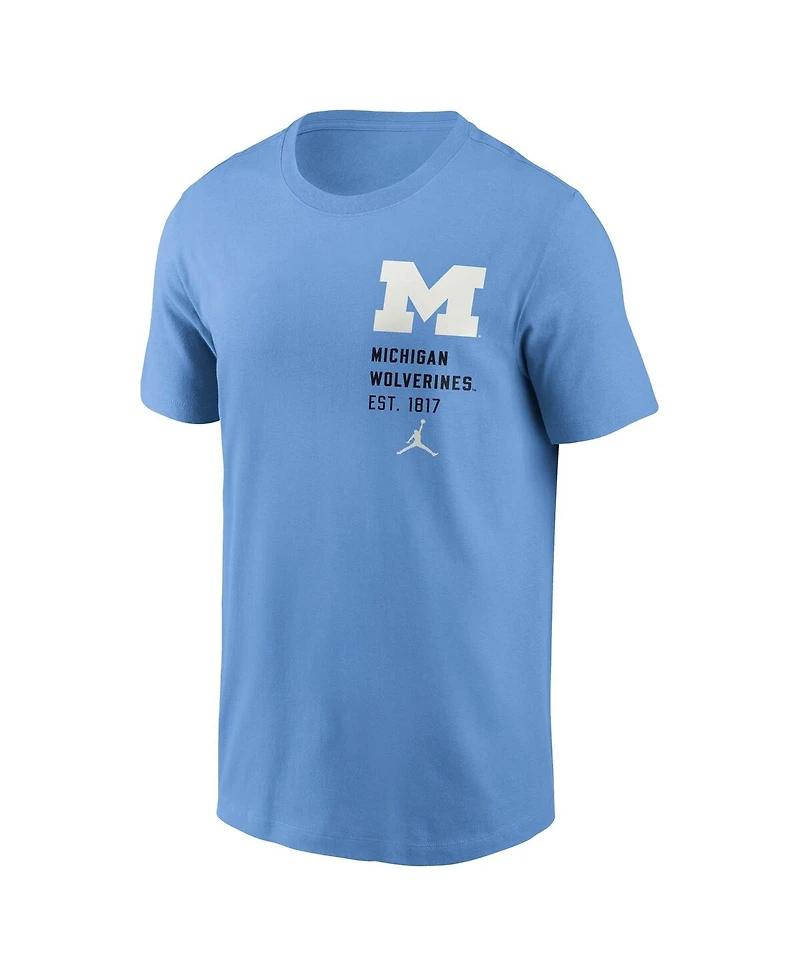 Jordan Men's Valor Blue Michigan Wolverines Record Shattered 2-Hit T-Shirt