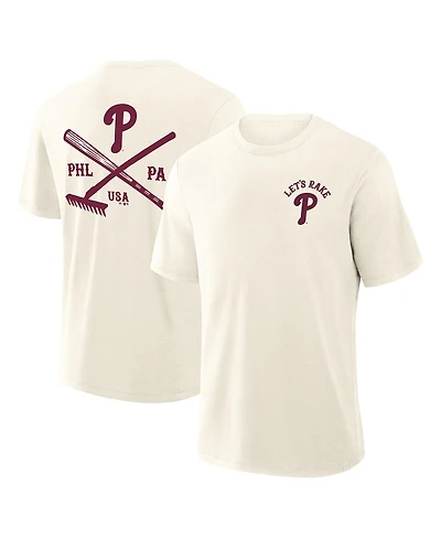 Fanatics Men's Cream Philadelphia Phillies Nostalgia Stadium Slub T-Shirt