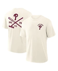 Fanatics Men's Cream Philadelphia Phillies Nostalgia Stadium Slub T-Shirt