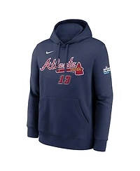 Nike Men's Ronald Acuna Jr. Navy Atlanta Braves 2025 Mlb Speedway Classic Name Number Hoodie