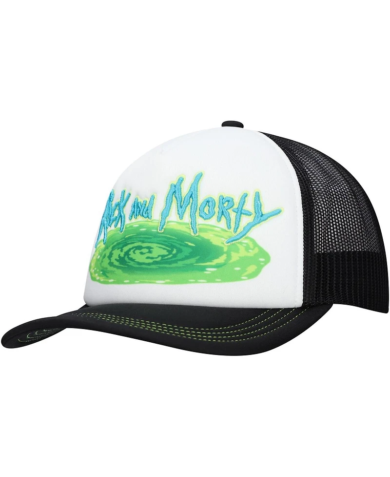 Lids Men's and Women's White/Black Rick and Morty Graphic Foam Trucker Adjustable Hat