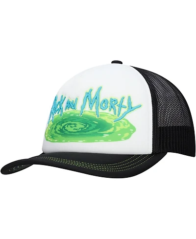 Lids Men's and Women's White/Black Rick and Morty Graphic Foam Trucker Adjustable Hat