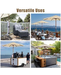 LAGarden Deck Umbrella Mount Holder Bracket Height Flexible for Patio Railing Balcony Courtyard Poolside Mobile Cart Black Flat