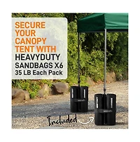 Pop Commercial Instant Shelter 10x15 ft Waterproof Polyester Tent Portable Wheeled Carry Sand Bag Forest Green