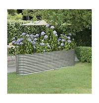 Garden Raised Bed Powder-coated Steel 102.4"x15.7"x26.8" Silver