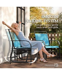 Outsunny 2-Person Outdoor Glider Chair with Table for Garden
